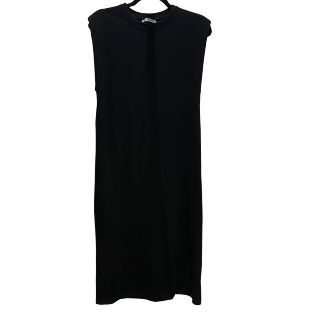 Zara Black sleeveless Fleece Midi Dress Women’s Size S